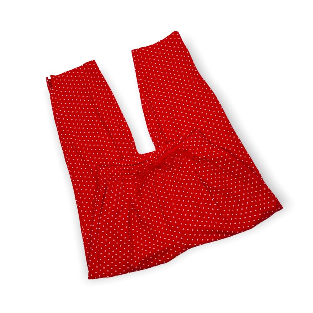 VINTAGE 90s {LizSport/Liz Claiborne} Red/White Polka Dot Jogger Pants Small - Picture 1 of 9